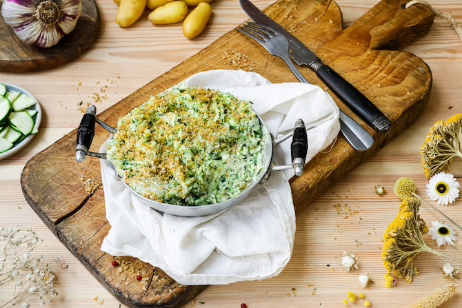 Brandade de lieu noir aux courgettes